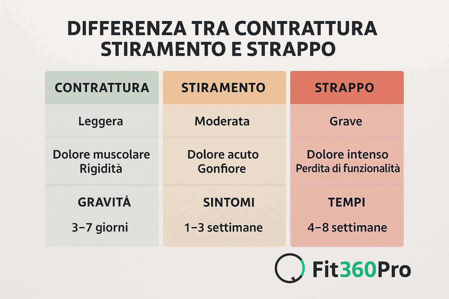 Differenza tra contrattura, stiramento e strappo muscolare – Fit360Pro