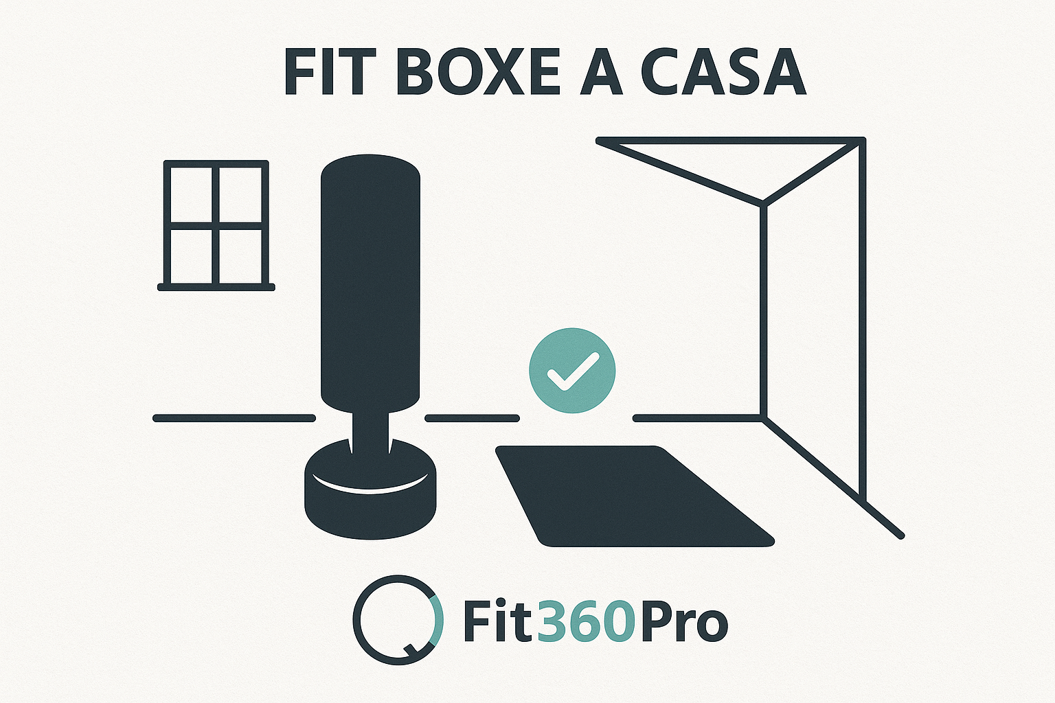 Esempio di setup per fare fit boxe a casa con sacco, tappetino e spazio libero – Fit360Pro