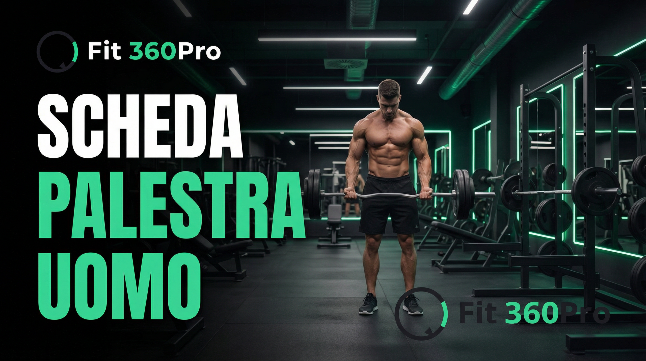 Uomo che si allena in palestra seguendo una scheda palestra uomo Fit360Pro
