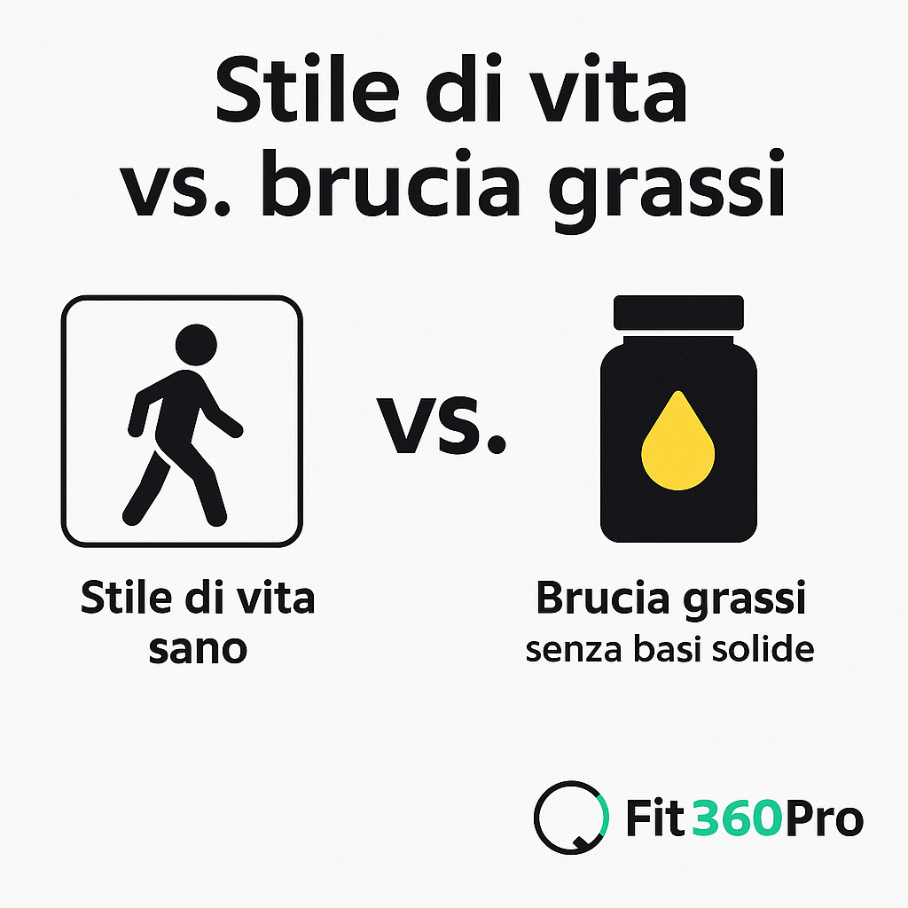 Confronto tra dimagrimento basato su stile di vita sano e uso del solo brucia grassi integratore senza basi solide – Fit360Pro