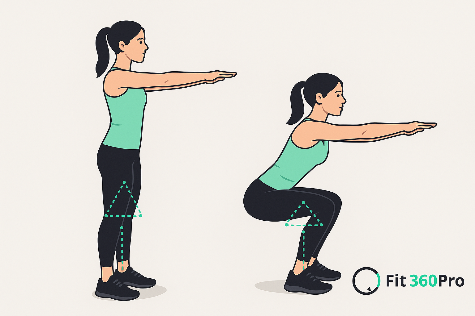 Esecuzione corretta di uno squat a corpo libero